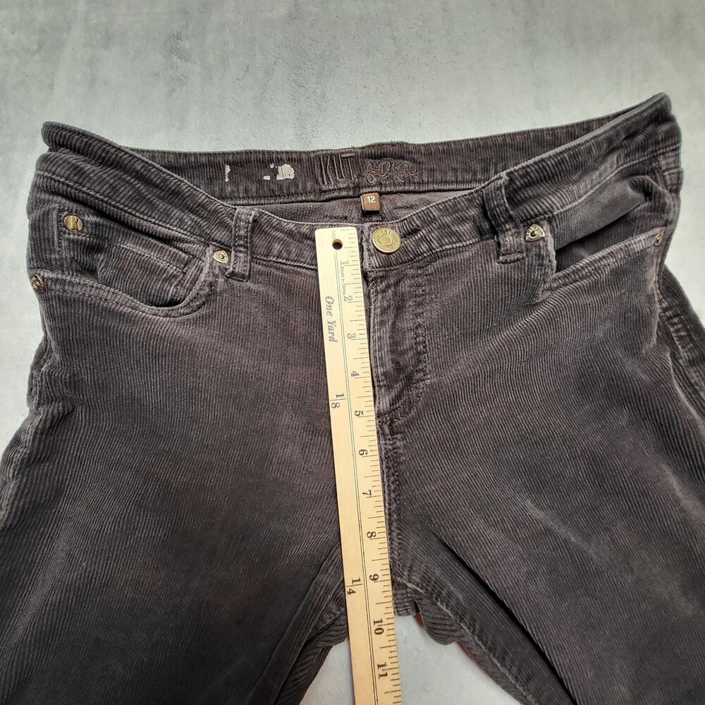 KUT From The Kloth Pants Womens 12 Brown Flared Corduroy Chino Stretch - Picture 7 of 10